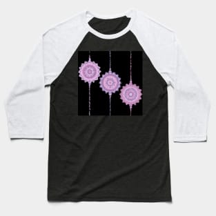 Pencil Strokes of Floating Purple Mandalas Baseball T-Shirt